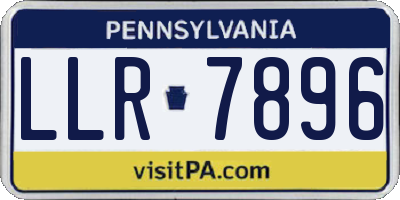 PA license plate LLR7896