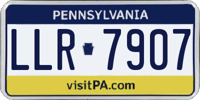 PA license plate LLR7907
