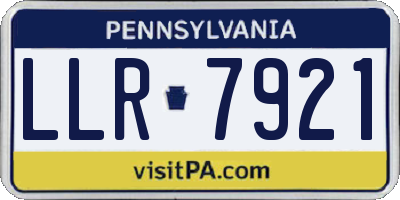 PA license plate LLR7921
