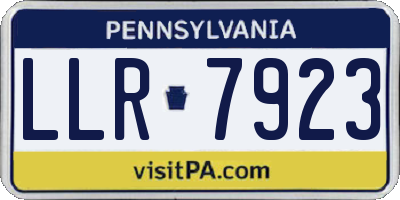 PA license plate LLR7923