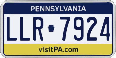 PA license plate LLR7924