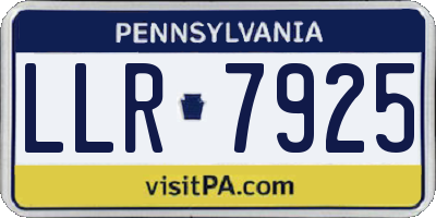 PA license plate LLR7925