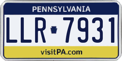 PA license plate LLR7931