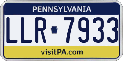 PA license plate LLR7933