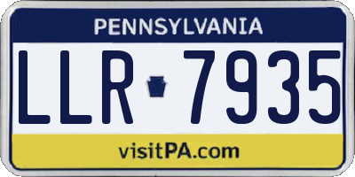 PA license plate LLR7935