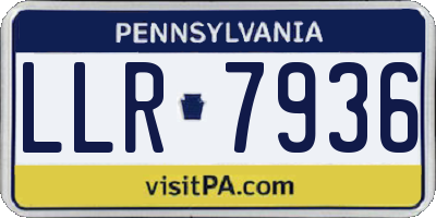 PA license plate LLR7936