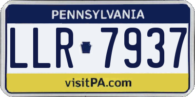 PA license plate LLR7937