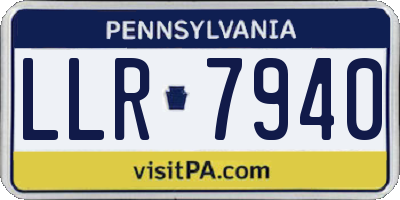 PA license plate LLR7940