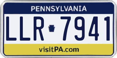 PA license plate LLR7941
