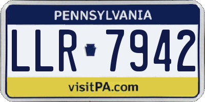 PA license plate LLR7942