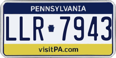 PA license plate LLR7943