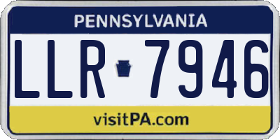 PA license plate LLR7946