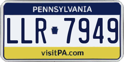 PA license plate LLR7949