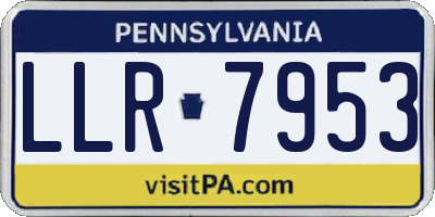 PA license plate LLR7953
