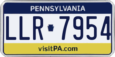 PA license plate LLR7954