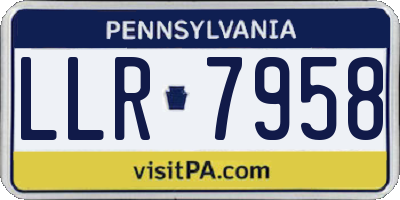 PA license plate LLR7958