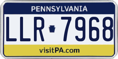 PA license plate LLR7968