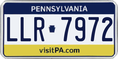 PA license plate LLR7972