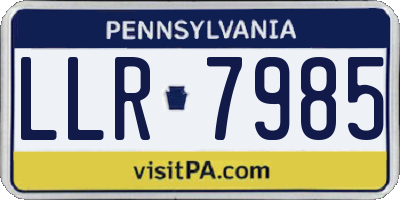 PA license plate LLR7985