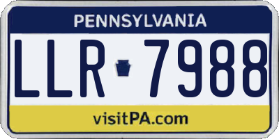 PA license plate LLR7988