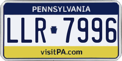 PA license plate LLR7996
