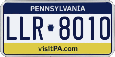 PA license plate LLR8010