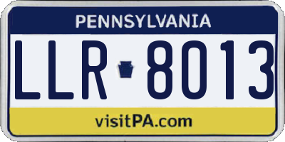 PA license plate LLR8013