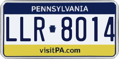 PA license plate LLR8014