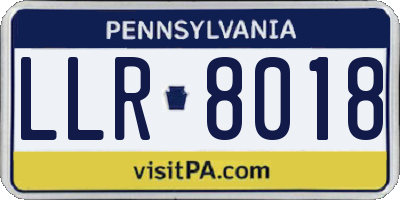 PA license plate LLR8018