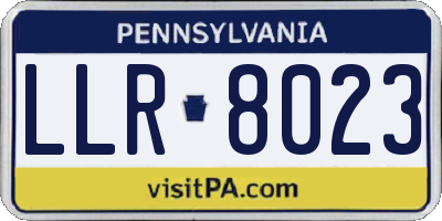 PA license plate LLR8023
