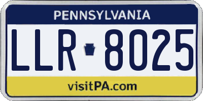 PA license plate LLR8025