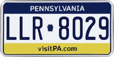 PA license plate LLR8029