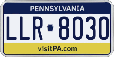 PA license plate LLR8030