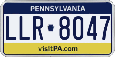 PA license plate LLR8047