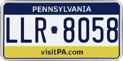 PA license plate LLR8058