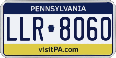 PA license plate LLR8060