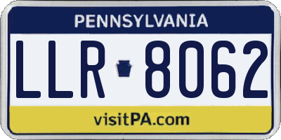 PA license plate LLR8062