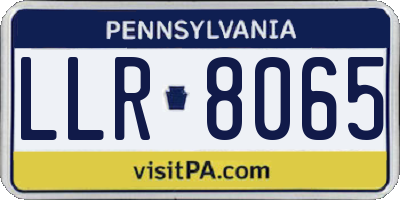 PA license plate LLR8065