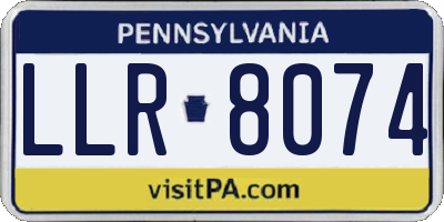 PA license plate LLR8074