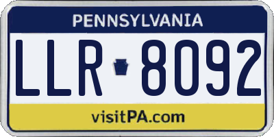 PA license plate LLR8092