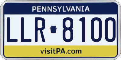 PA license plate LLR8100
