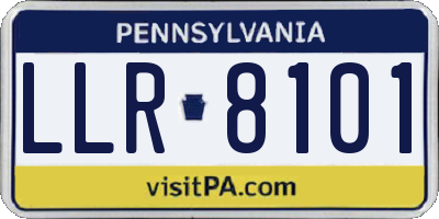 PA license plate LLR8101