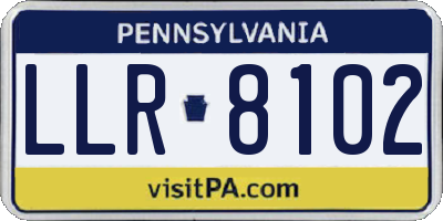 PA license plate LLR8102