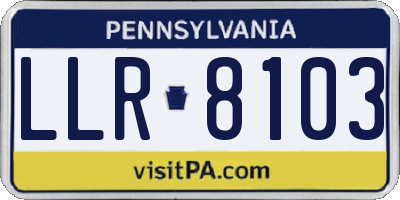 PA license plate LLR8103