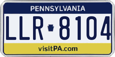 PA license plate LLR8104