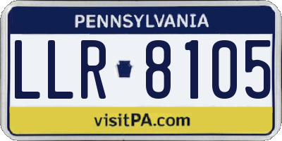 PA license plate LLR8105