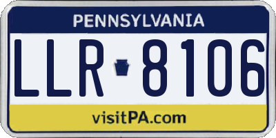 PA license plate LLR8106