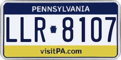 PA license plate LLR8107