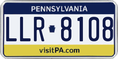 PA license plate LLR8108