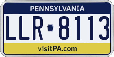 PA license plate LLR8113
